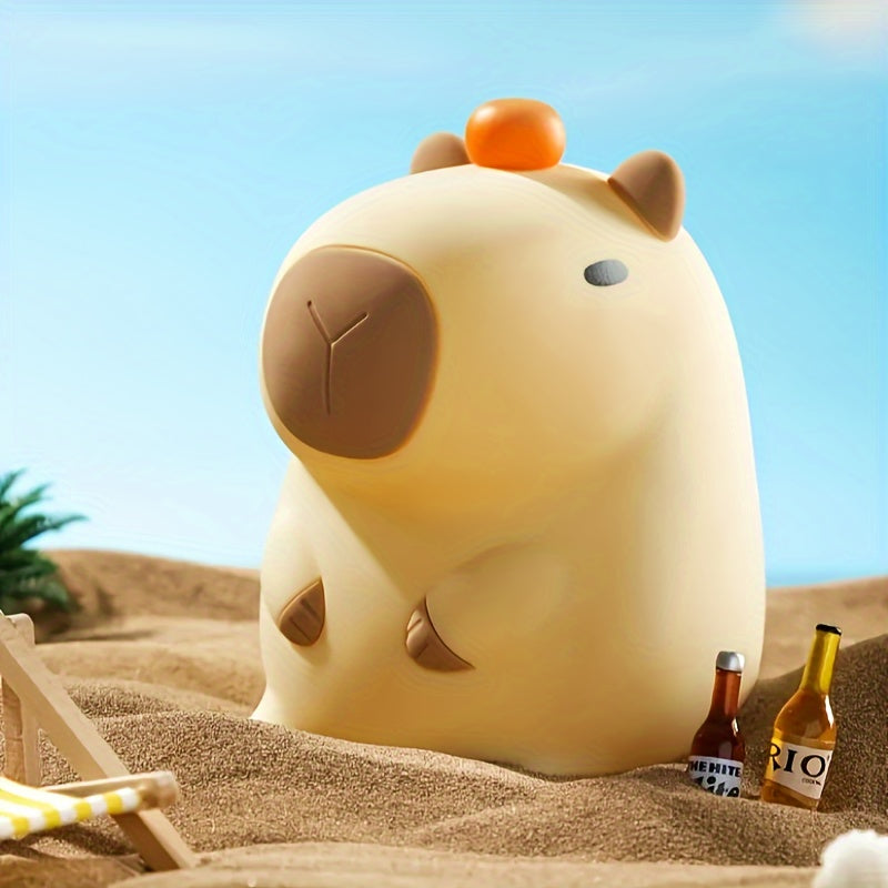 CapyGlow - Cute Capybara Night Light with USB Rechargeable Silicone Lamp