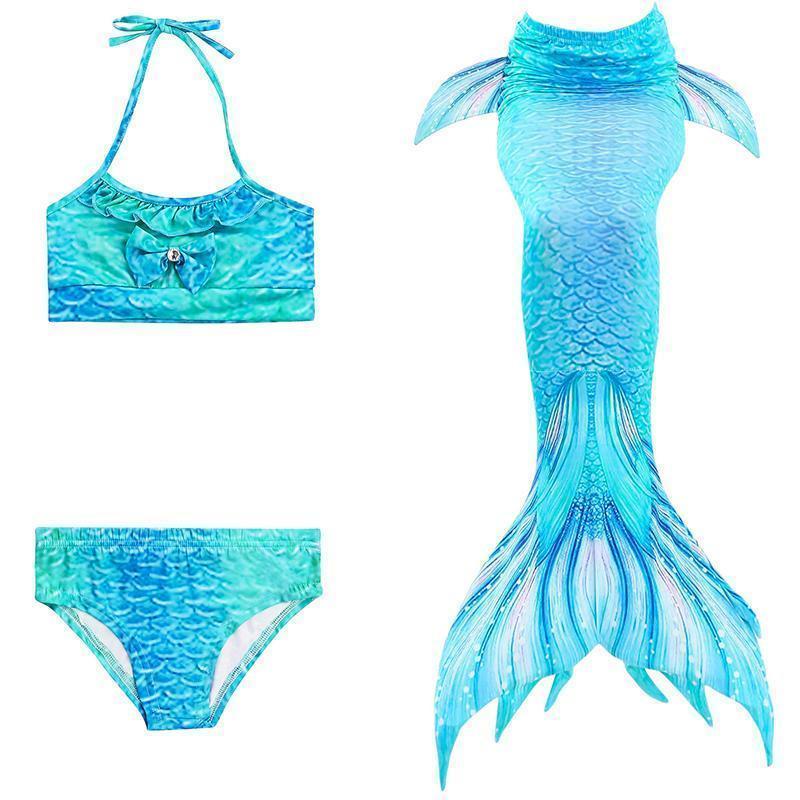 Girls' Mermaid Costume Three Pieces Sea Pool
