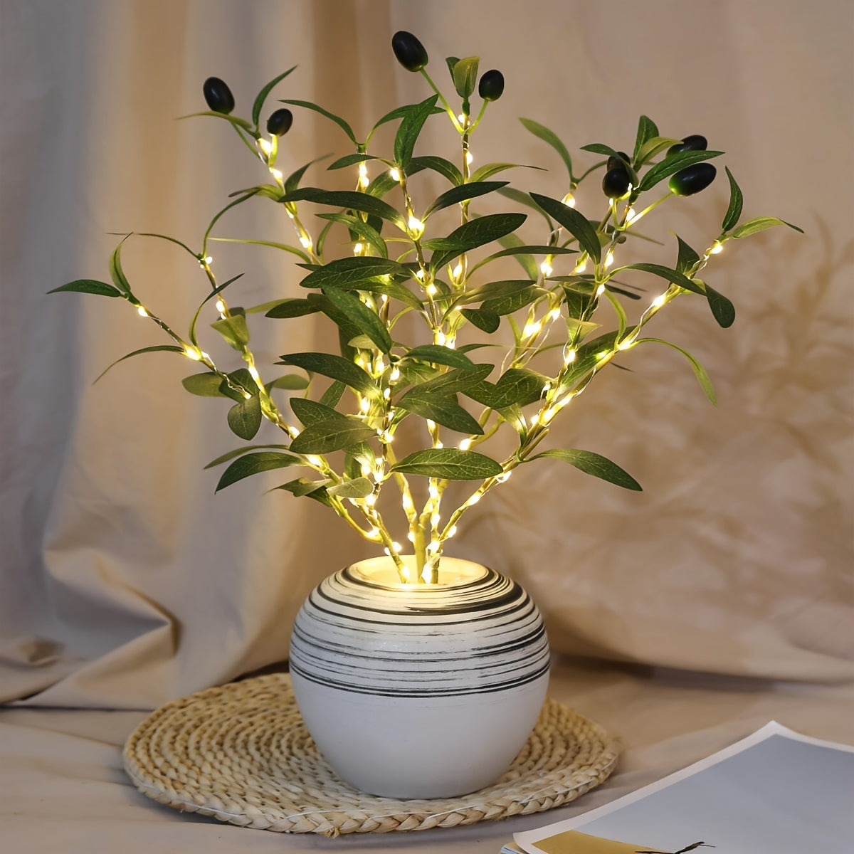 LumiTak - Olive Branch LED Table Lamp Decorative