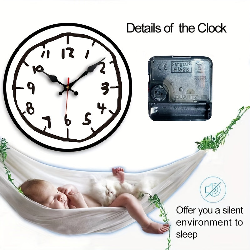 Minimalist Wooden Wall Clock – Silent, No Ticking Sound, Perfect for Home Decor