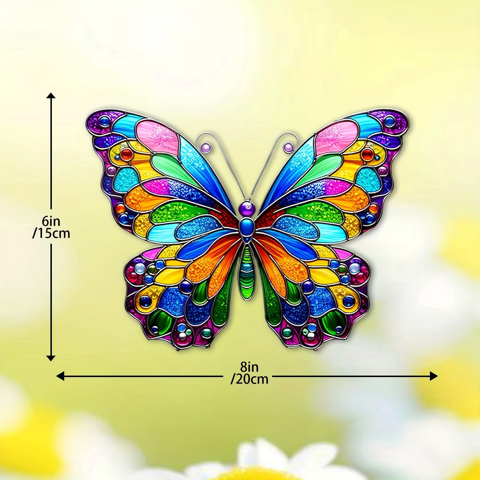 StainedWing - Colorful Stained Glass Butterfly Wall Hanging