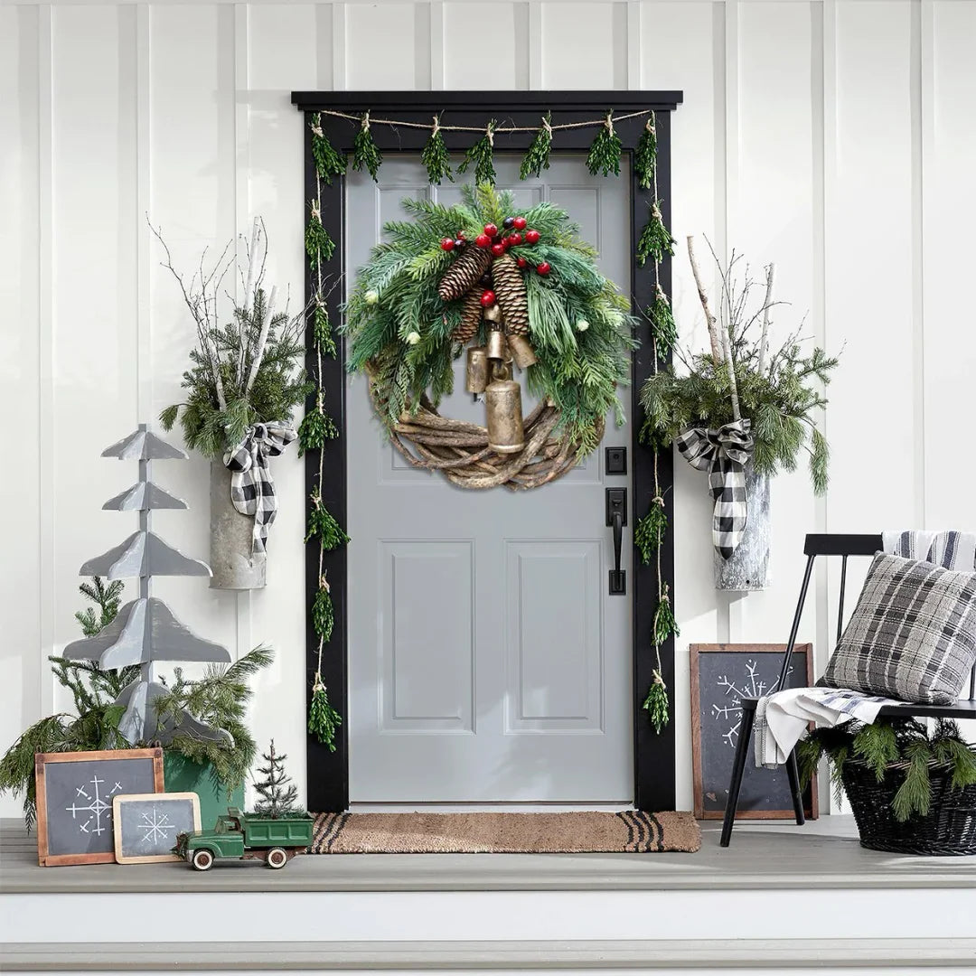 Corona Natale Stile Bohemien Fatta Mano Atmosfera Festiva