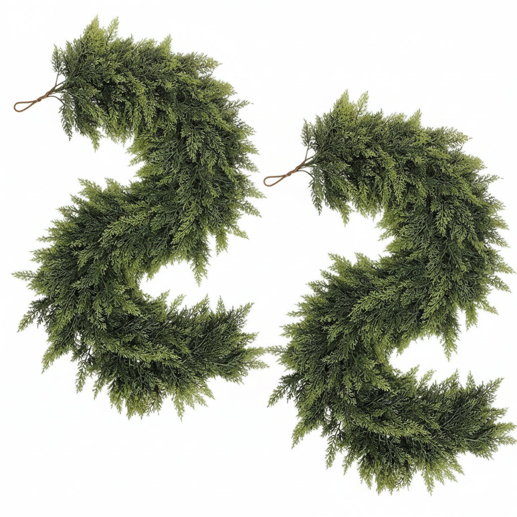 Guirlanda de Natal Folhagem Artificial Luxo Ramos Densos Decoração para Lareira e Escada