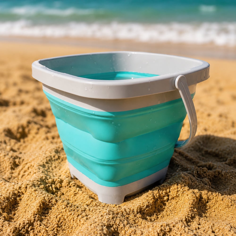 Giocattoli Da Spiaggia Secchiello Pieghevole Set Di Giochi - Image 4
