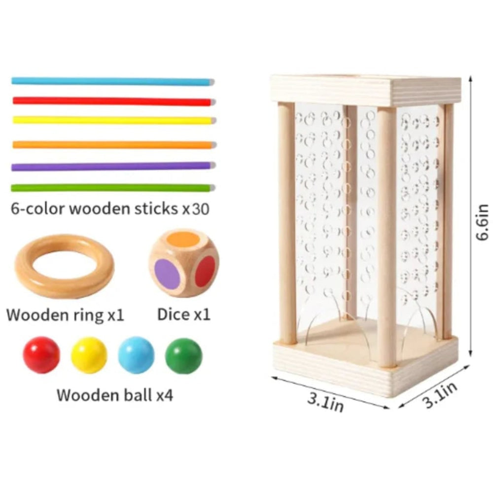 Giochi Educativi Bambini Legno Palline Bastoncini - Image 4