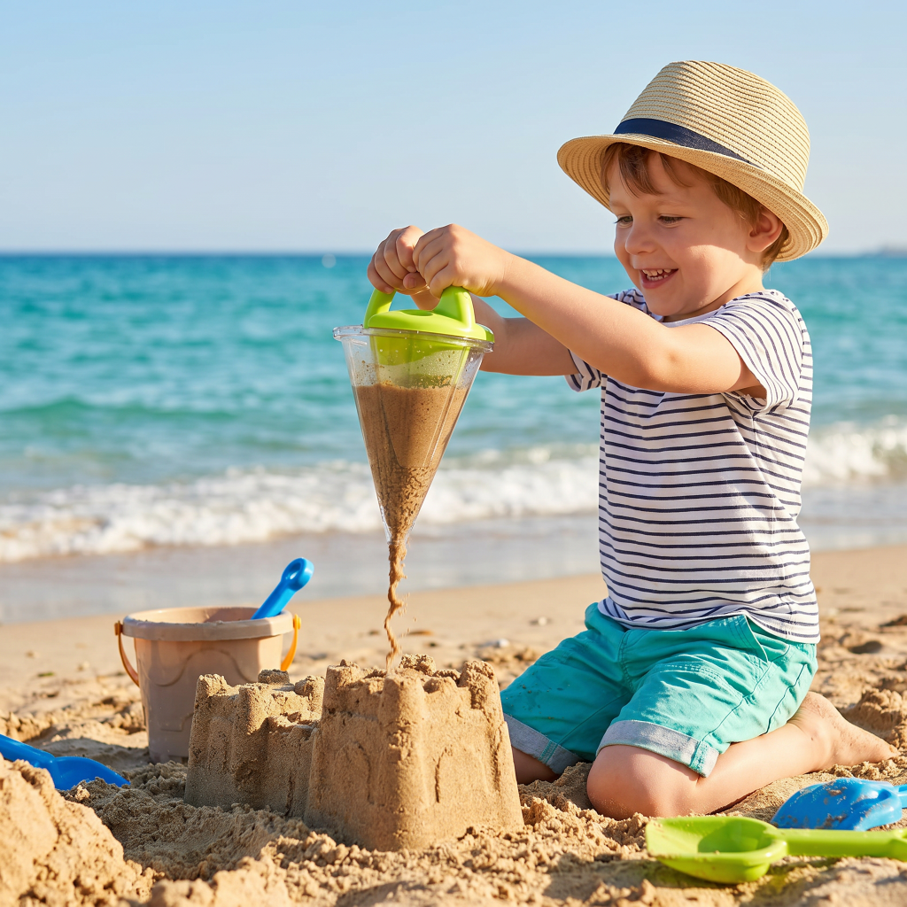 Giochi Spiaggia Set Sabbia Secchiello Paletta Stampi - Image 1