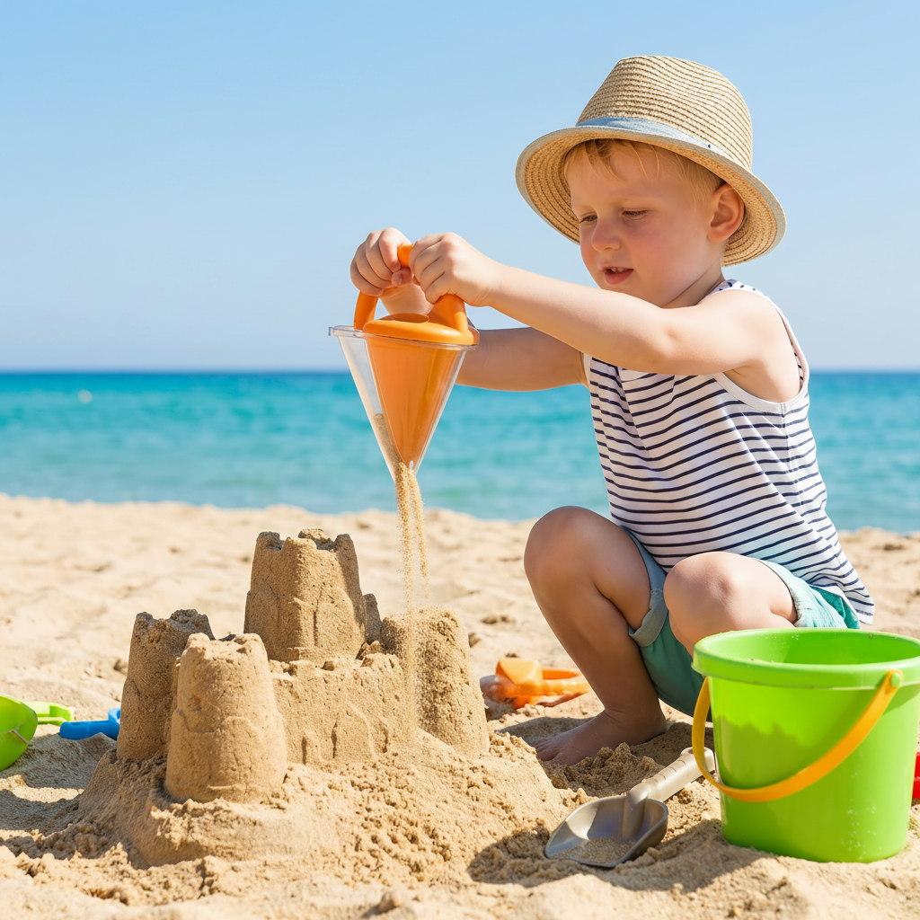 Giochi Spiaggia Set Sabbia Secchiello Paletta Stampi - Image 3