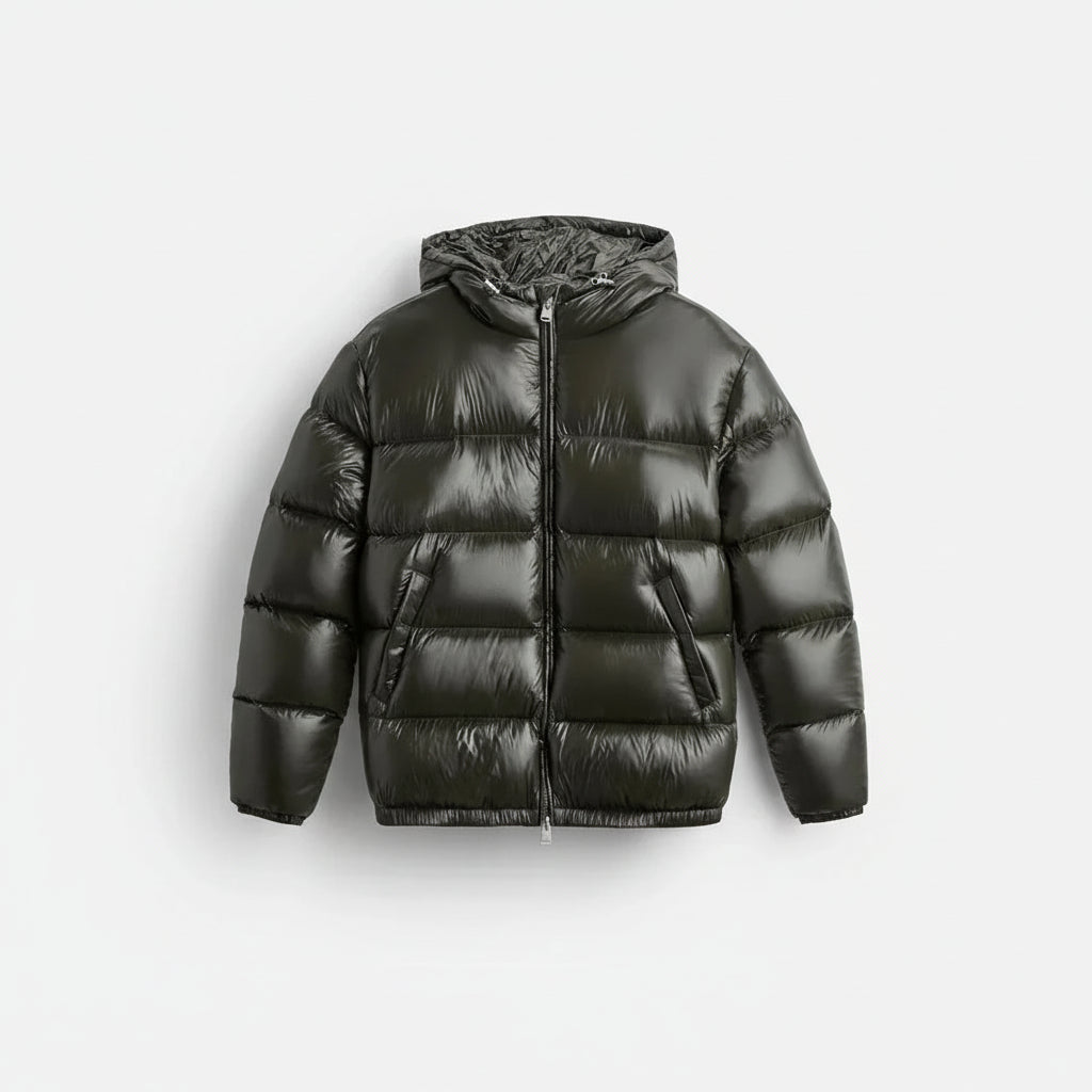 Winter Jacket Quilted Down Jacket Hood Cold Weather