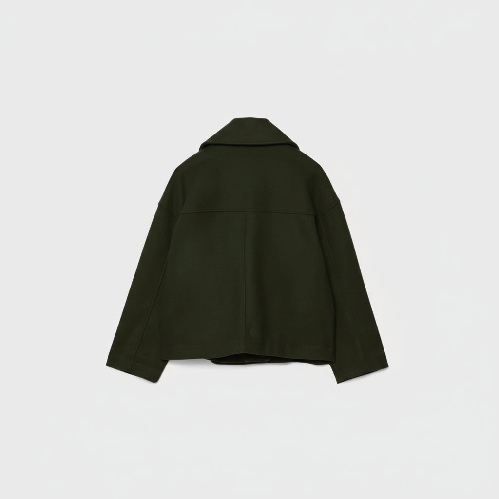 Blazer Women Short Double Breasted Oversized Jacket Lapel