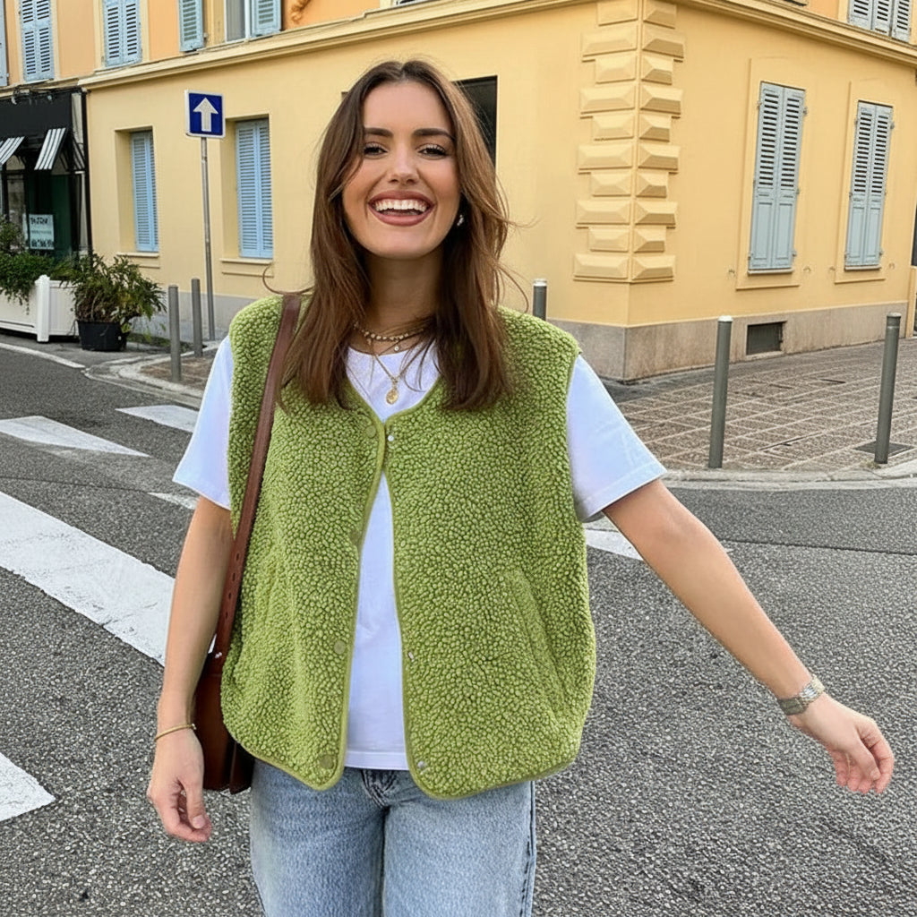 Women's Teddy Bodywarmer Vest Soft Warm Casual