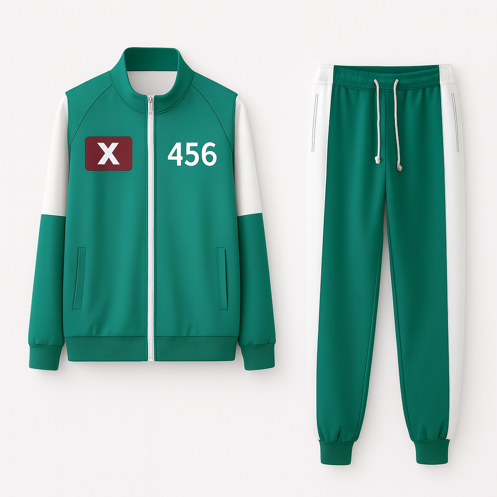 Unisex Tracksuit Green Number Design Comfortable Outfit