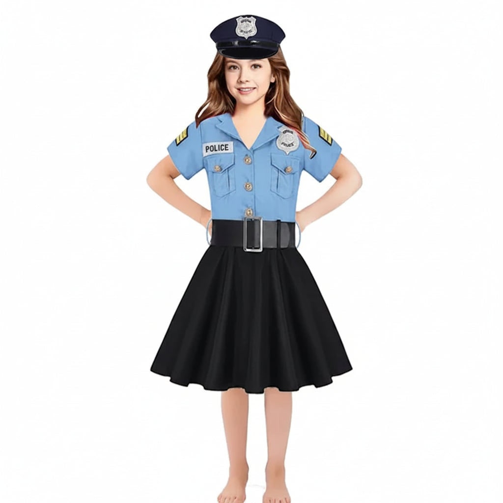 Halloween Costume Poliziotta Abito Gonna Pieghettata - Image 2