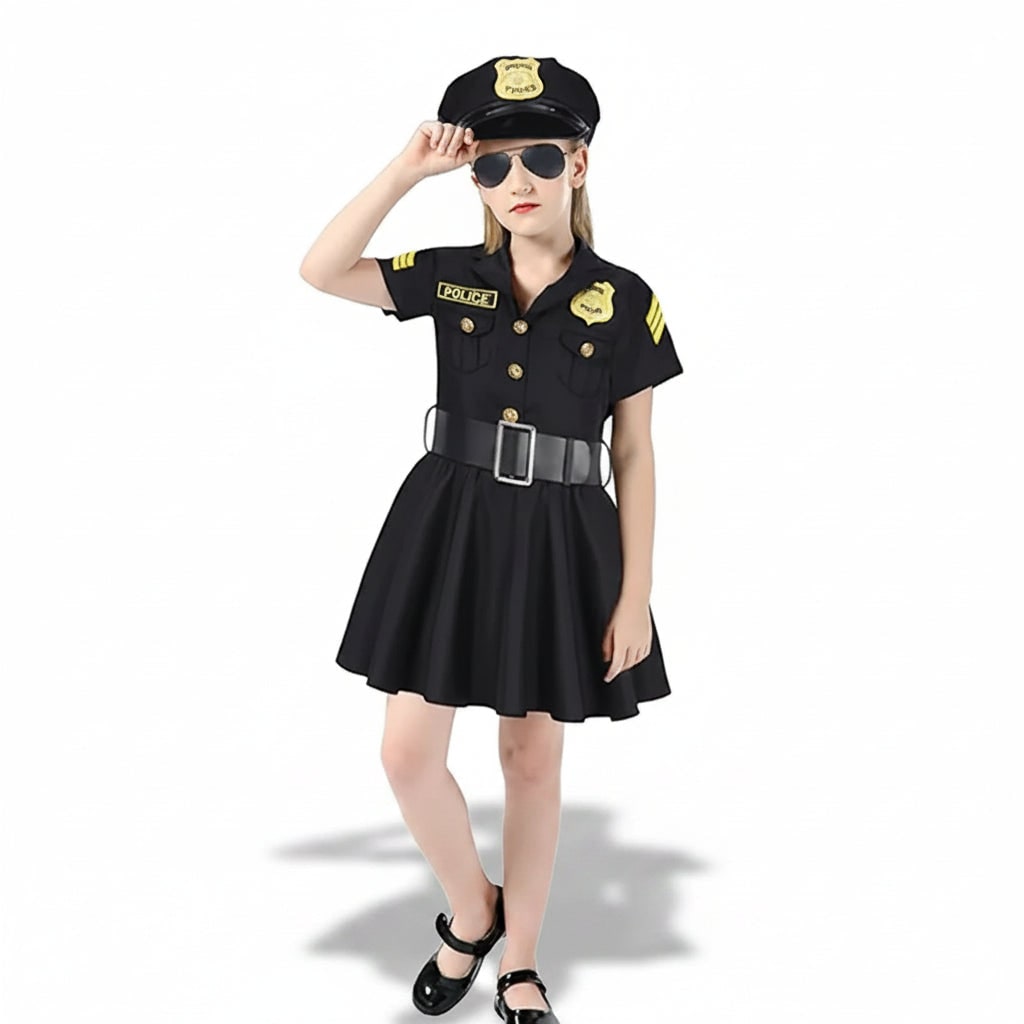Halloween Costume Poliziotta Abito Gonna Pieghettata - Image 3