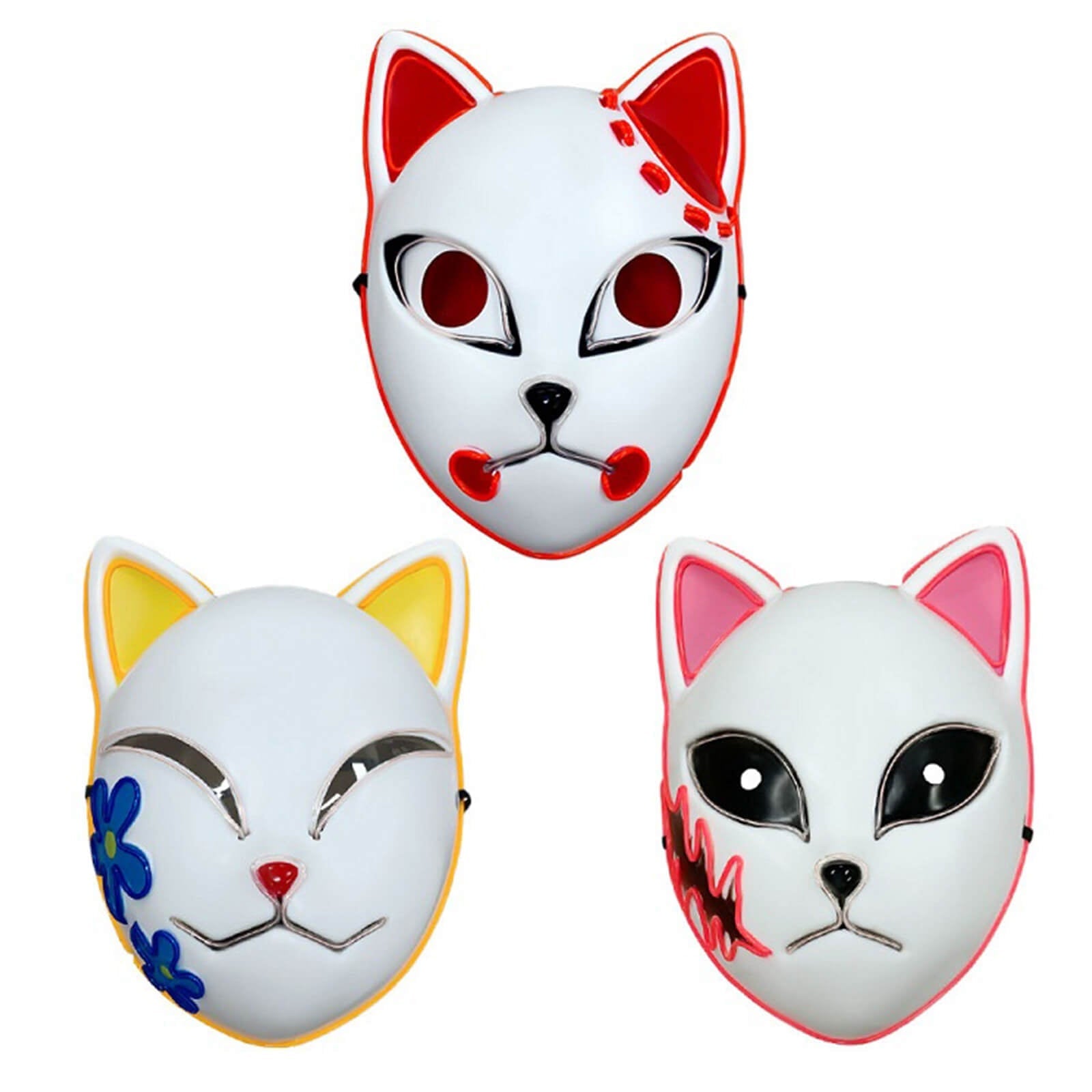 Halloween Cat Mask with LED Lights