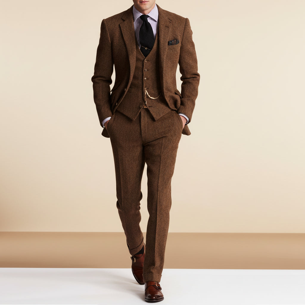 Abito Uomo Elegante Completo Tre Pezzi Occasioni Formali