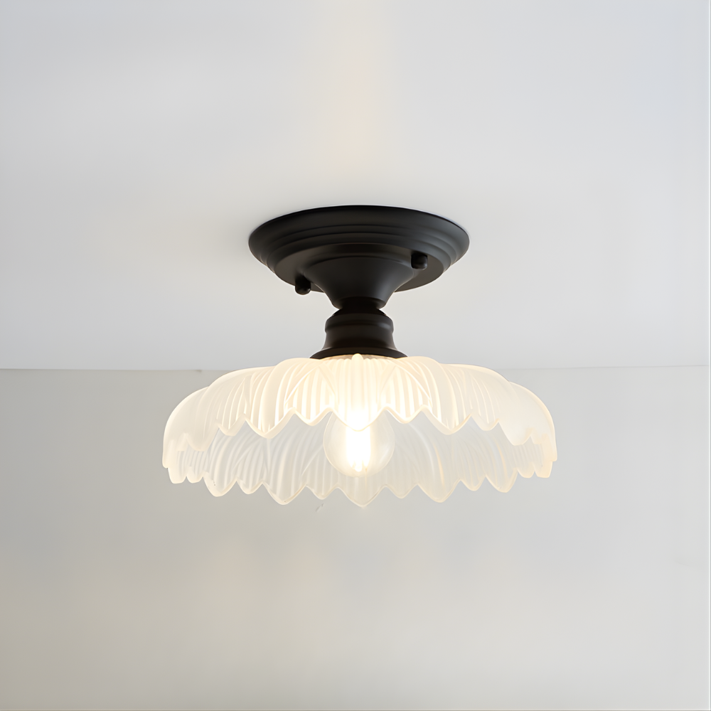 Elegante lampada da soffitto nera/oro con cristalli