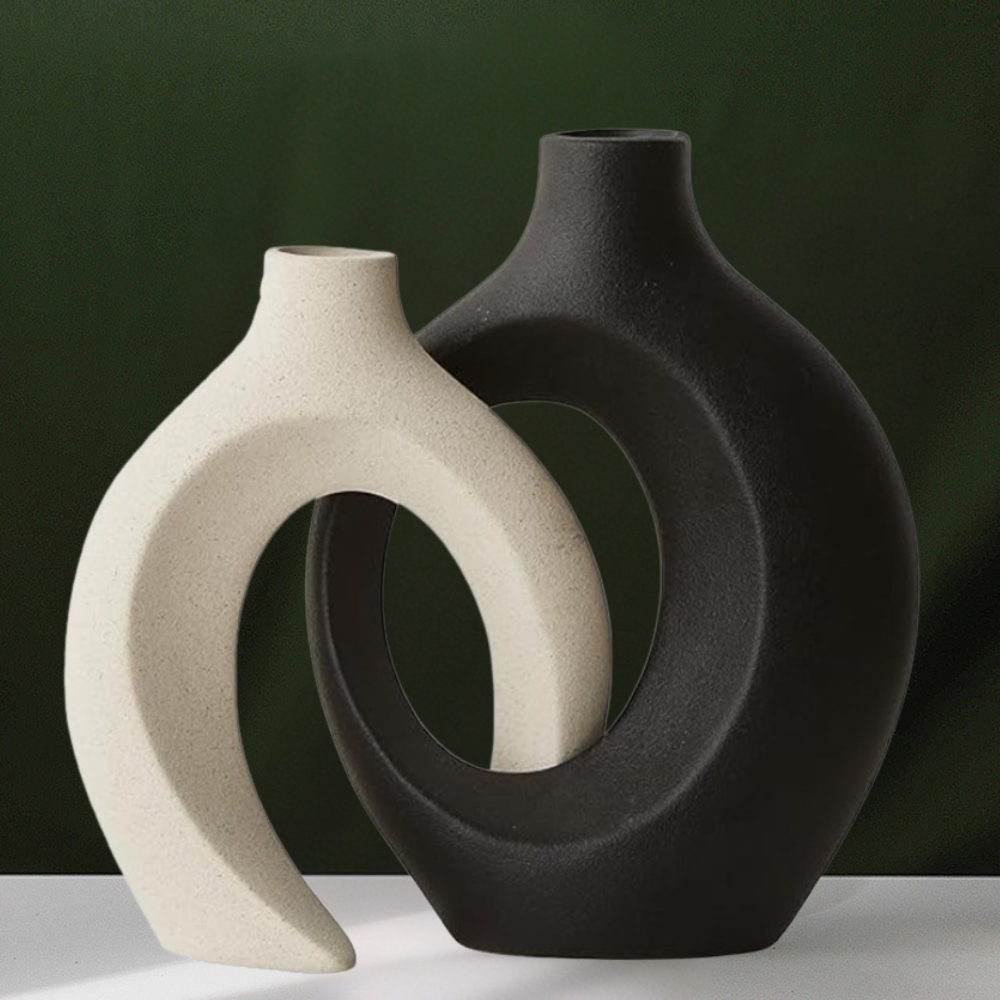 2-piece Set Ceramic Candlesticks - Matte Finish, Modern Minimalist Design for Table Decoration