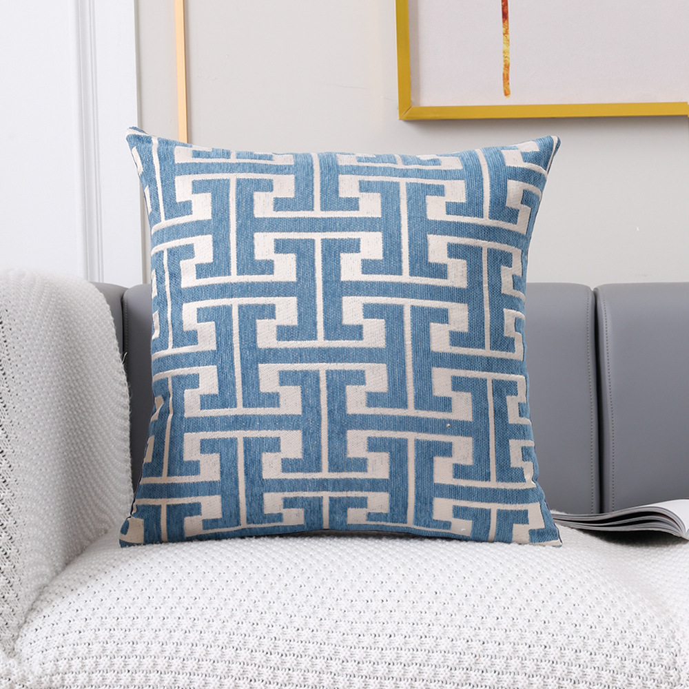 Jacquard Geometrico - Set di 2 federe con cerniera invisibile, perfette per la decorazione di soggiorno e camera da letto