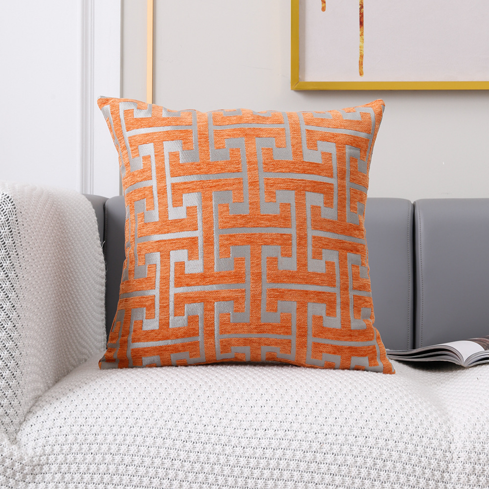 Jacquard Geometrico - Set di 2 federe con cerniera invisibile, perfette per la decorazione di soggiorno e camera da letto
