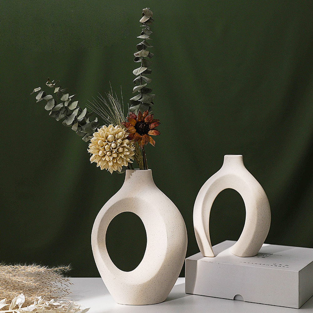 2-piece Set Ceramic Candlesticks - Matte Finish, Modern Minimalist Design for Table Decoration