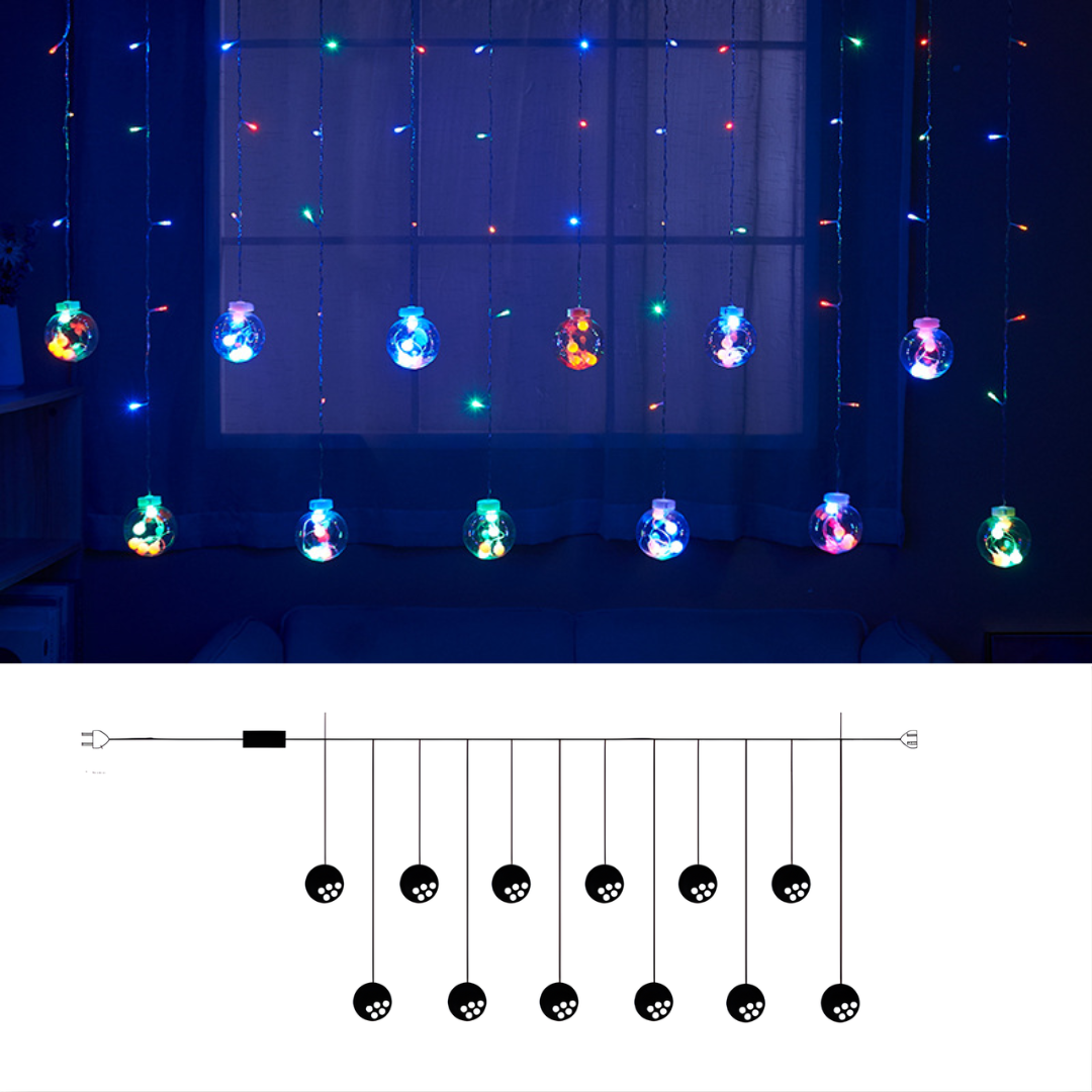 LumiSphere - 3.0m Wreath Ball Decorative LED Lighting, Perfect for Christmas & Holidays