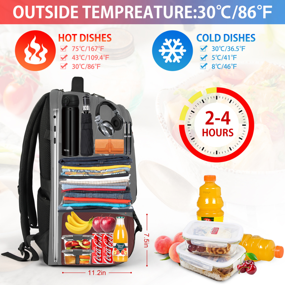 Waterproof Backpack Laptop Compartment Thermal Pocket Travel