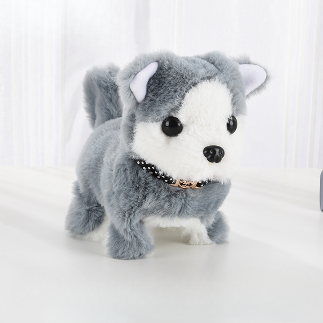 Brinquedo Robô Cão Interativo Husky Cachorro de Peluche Eletrónico