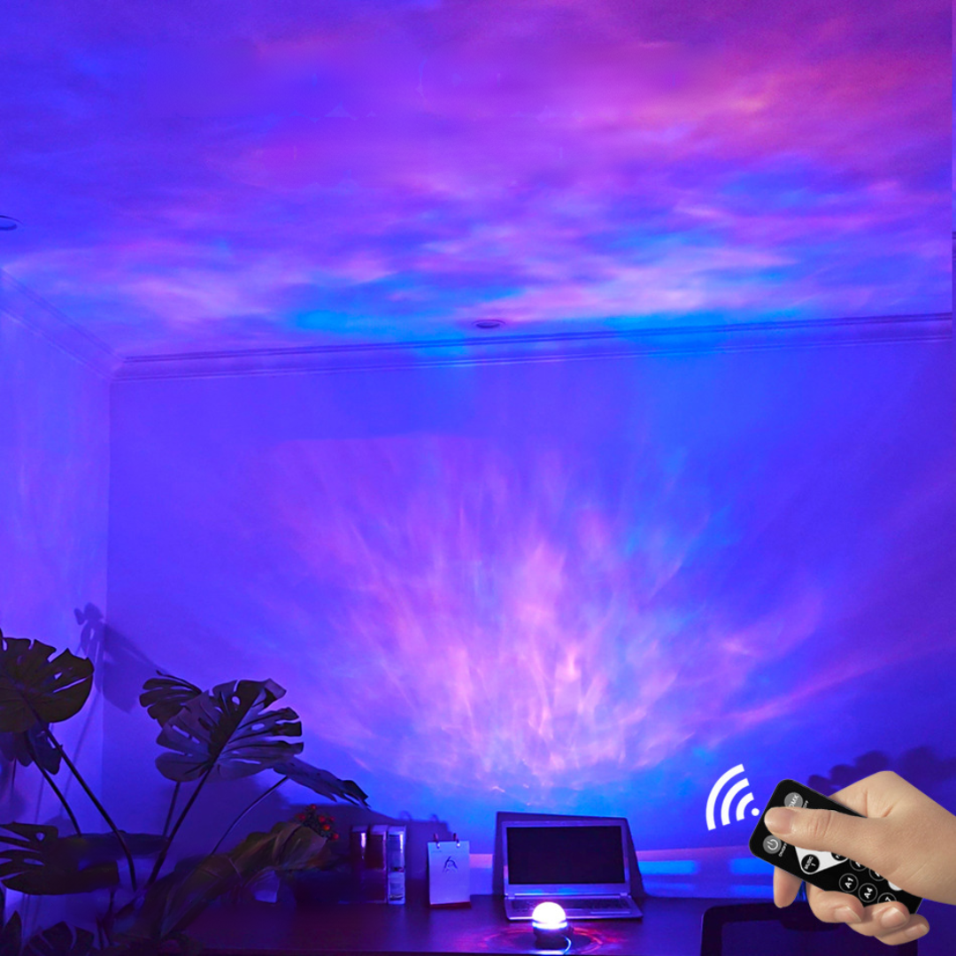 AuroraStar - Projetor de Ambiente LED Luz RGB com Comando à Distância
