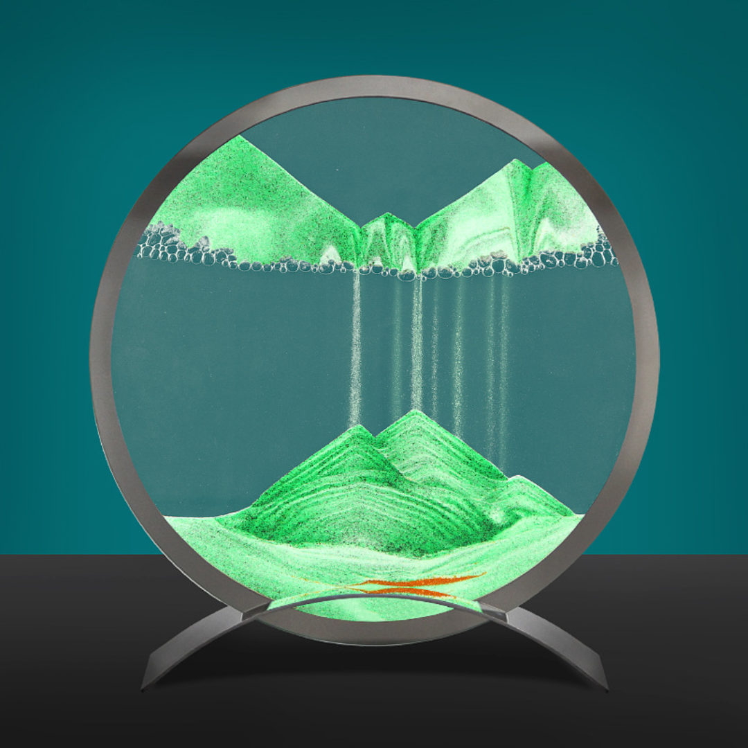 SandFlow - Candeeiro de Mesa de Areia LED com Padrões de Areia em Movimento para Relaxamento