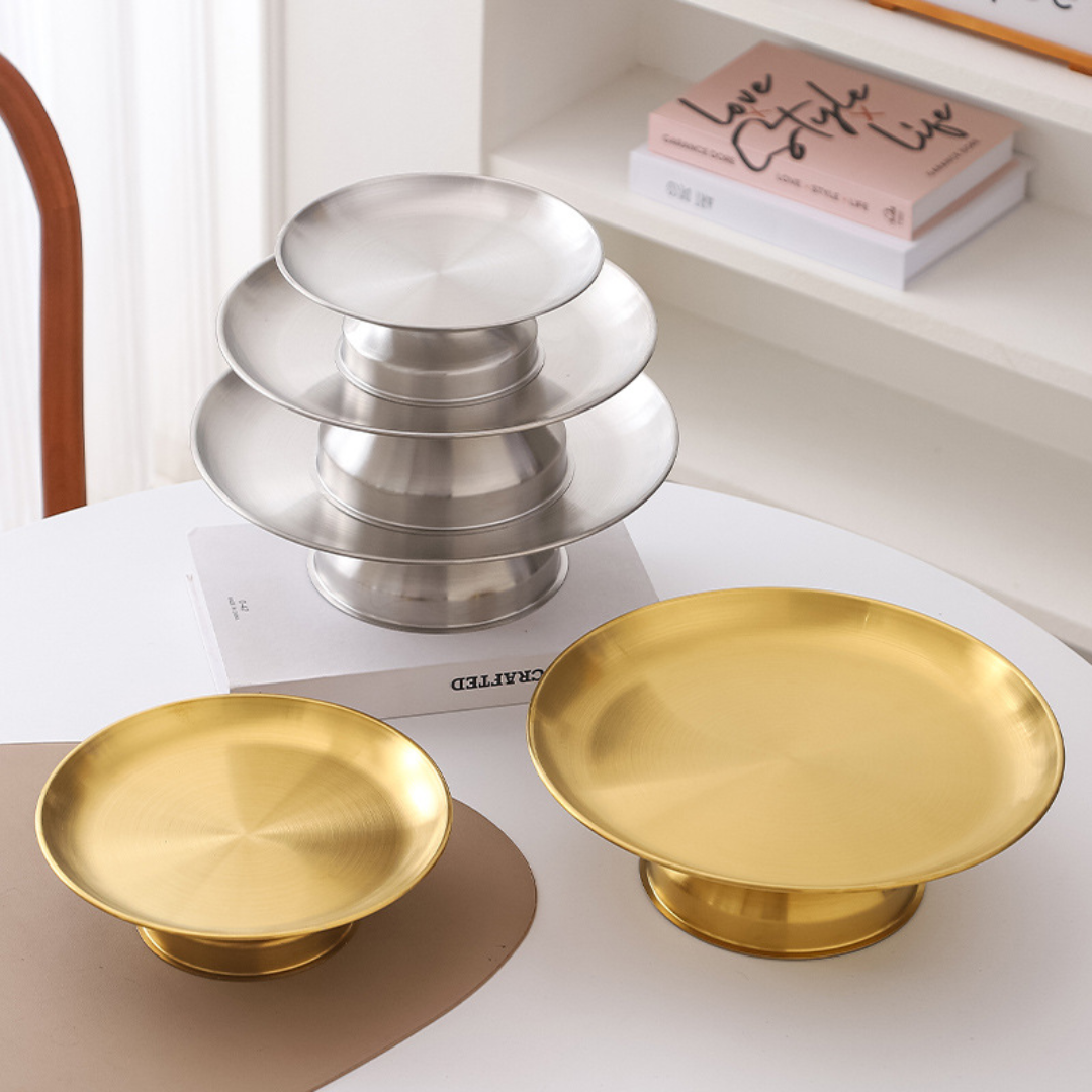 SteelTray - Tabuleiro Alto em Aço Inoxidável | Para Fruta, Bolos e Petiscos