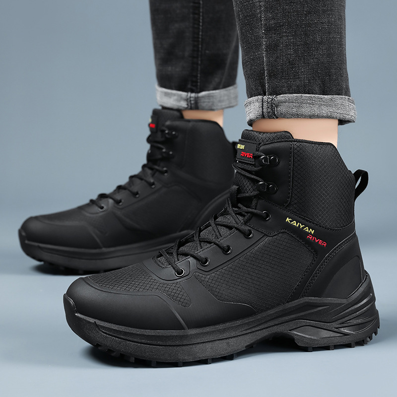 Light Safety Boots Men Breathable Durable Shock Absorbing