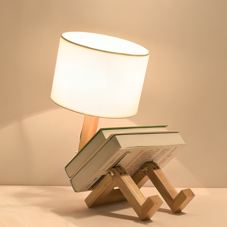 NordicLight - Candeeiro de Mesa Escandinavo com Prateleira para Livros