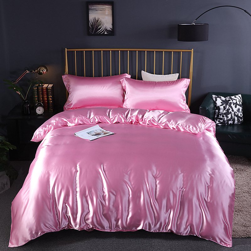 Conjunto de Conforto Elegante (4 peças) cetim/algodão para cama - 2x fronha - lençol