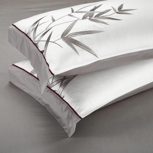 Set di copripiumino Bamboo White Bloom - Cotone Egiziano