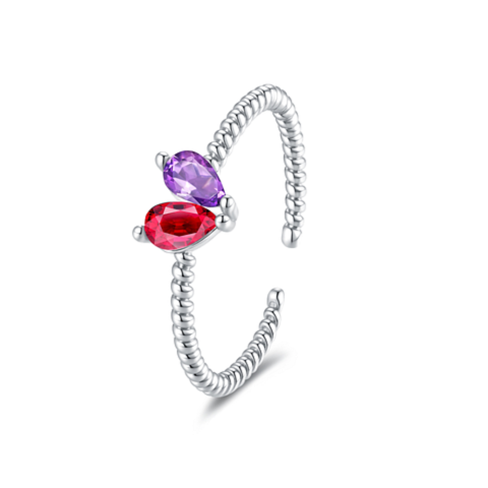 Moederdag Cadeau Ring Dames Verstelbaar Hart Design Stapelring