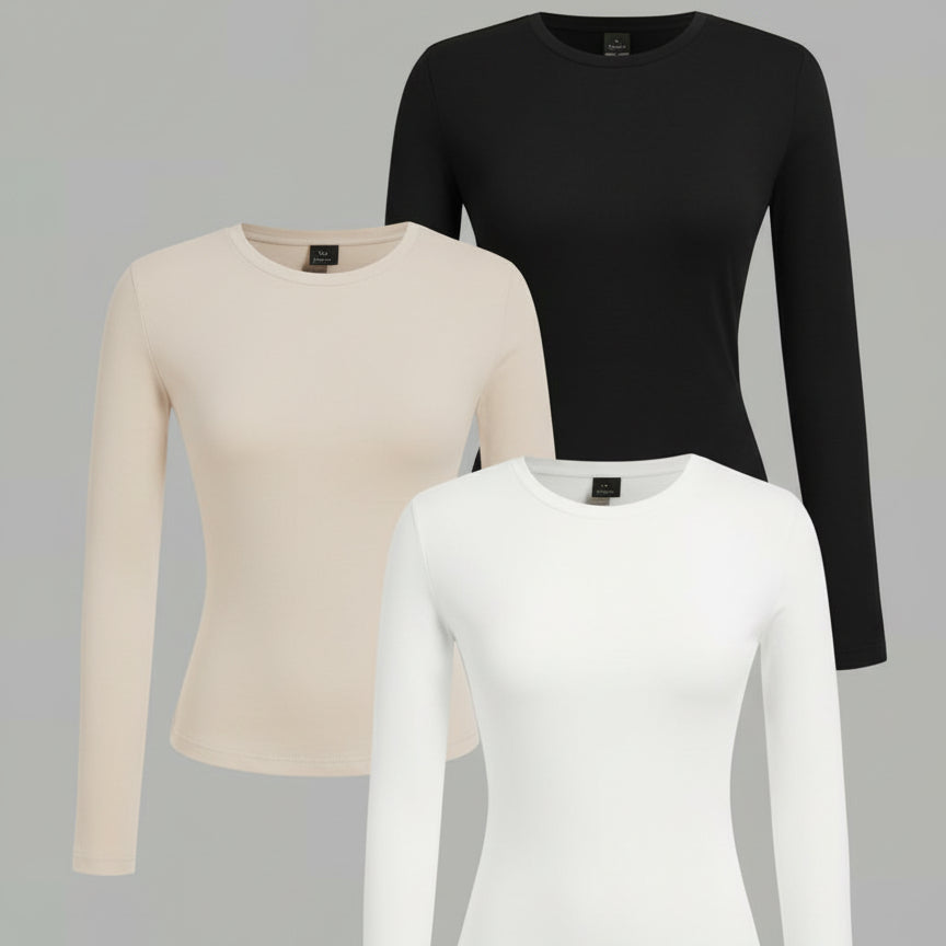 Women's Shirt Long Sleeves Stretch Slim Fit