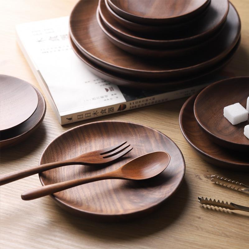Set da Pranzo in Legno di Noce Nero a 4 Pezzi