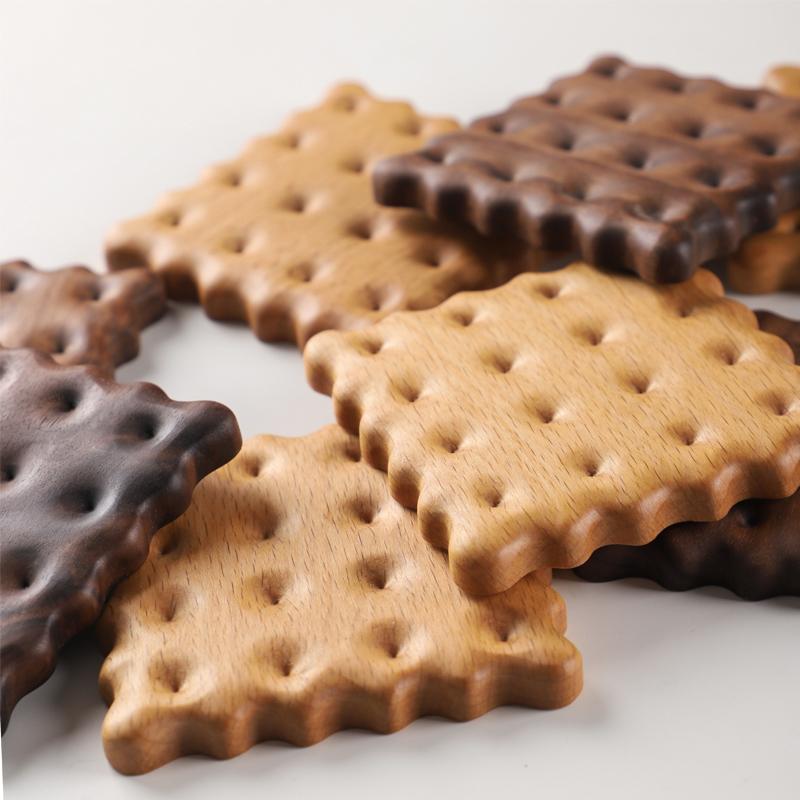 Sottobicchieri in Legno a 2 Pezzi Ispirati ai Biscotti