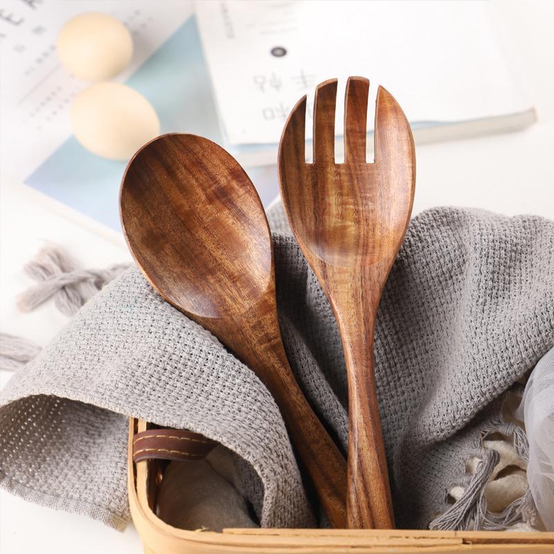 Set di Posate per Insalata in Legno a 2 Pezzi