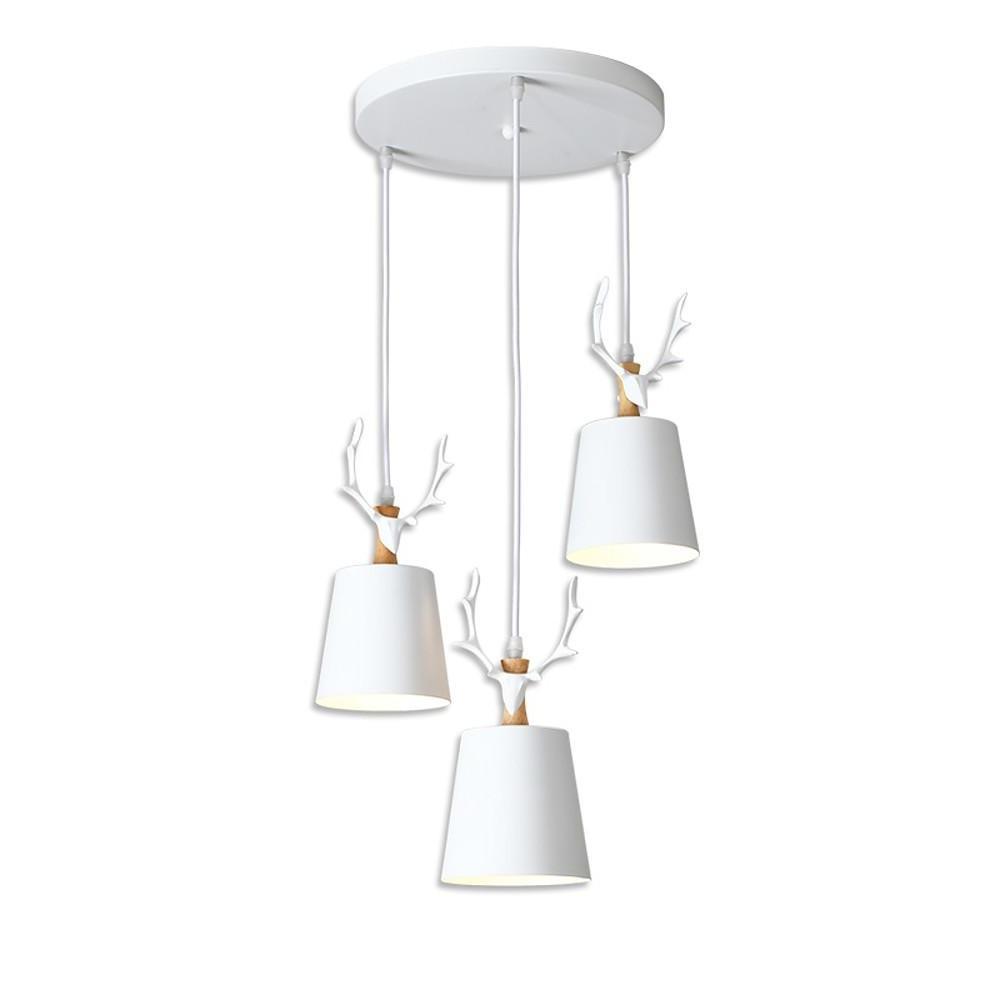 Lámpara colgante clásica LED de diseño de asta con 3 luces