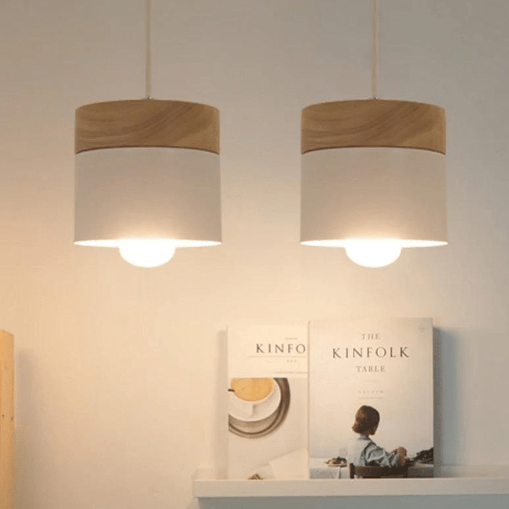 Candeeiro suspenso cilíndrico LED design luxuoso