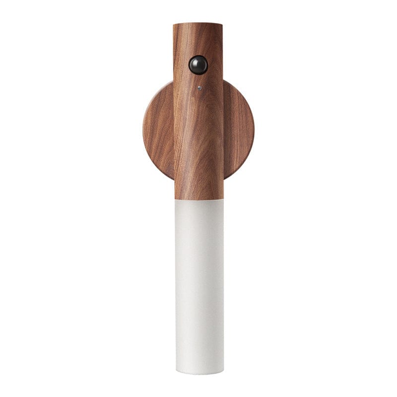 GlowSense - Lampada da parete intelligente in legno con sensore di movimento
