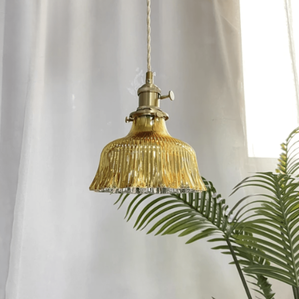 Vintage Scandinavian Glass Pendant Lamp