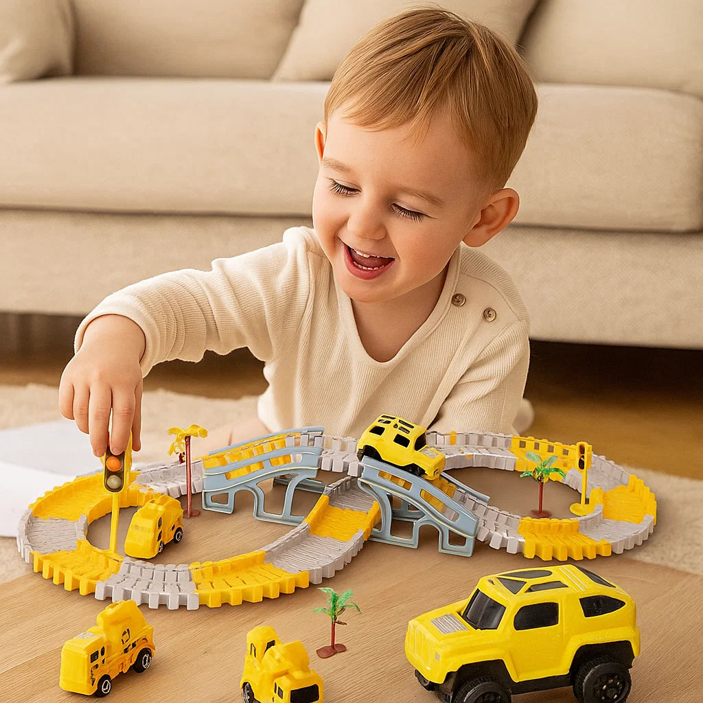 Pista Corsa Giocattolo Set Pista Veicoli Costruzione Bambini