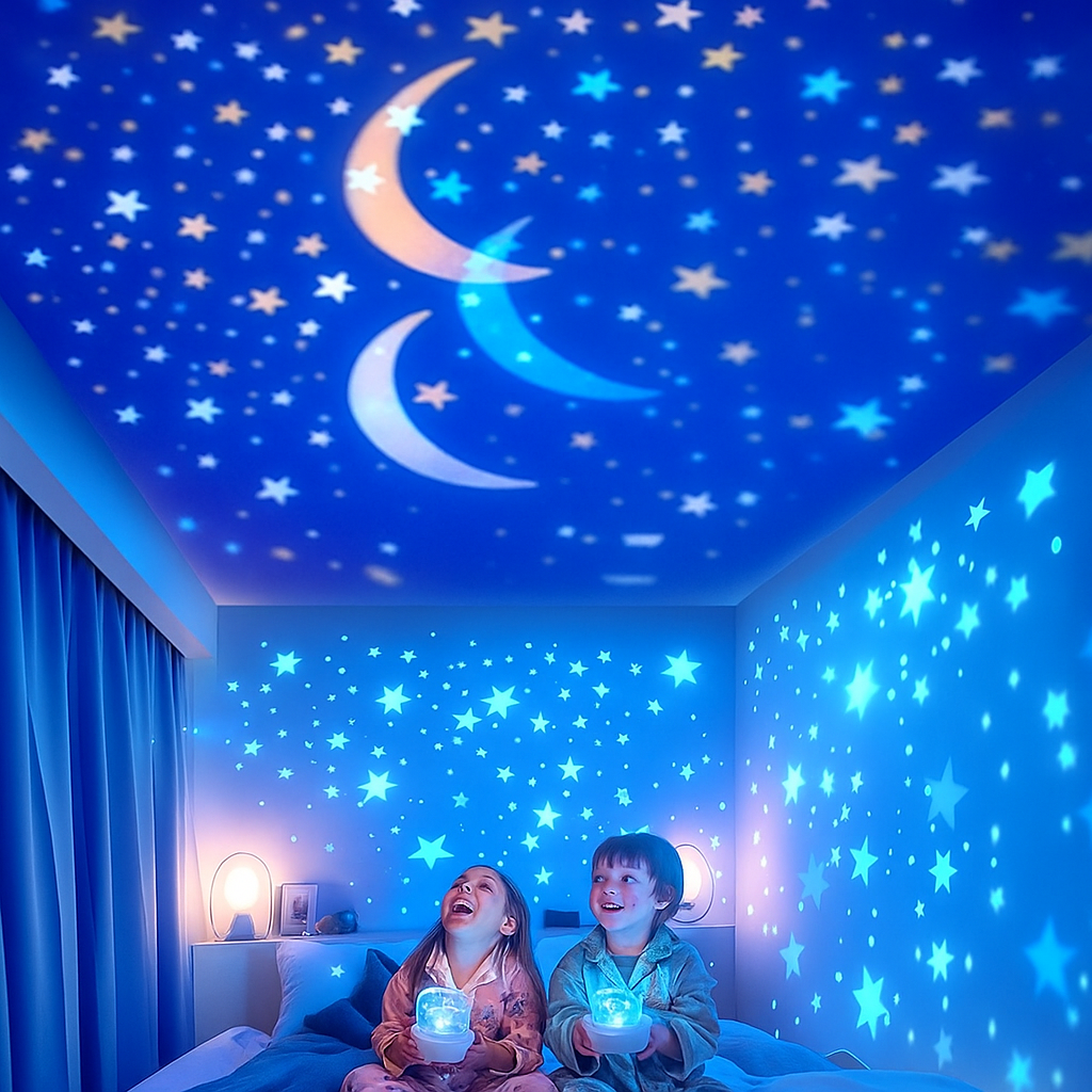 Lampada Notturna Proiettore Bambini Luce Cielo Stellato Funzione Proiezione