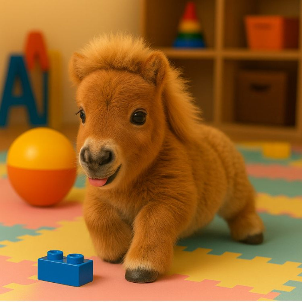 Interactive Robot Baby Brown Pony – Realistic Walking & Neighing Electronic Pet Toy - Image 2