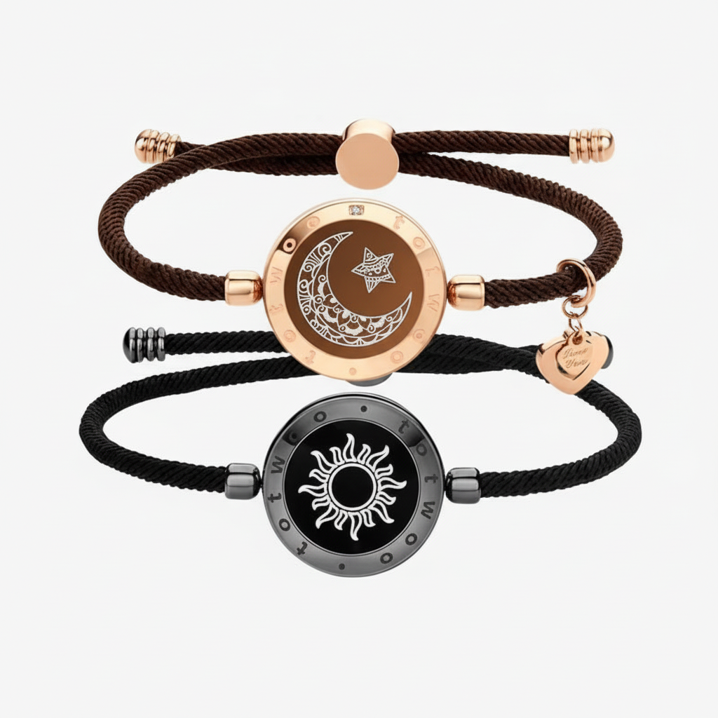 Verbindende Partnerarmband Set Vibratie Roestvrij Staal Bluetooth