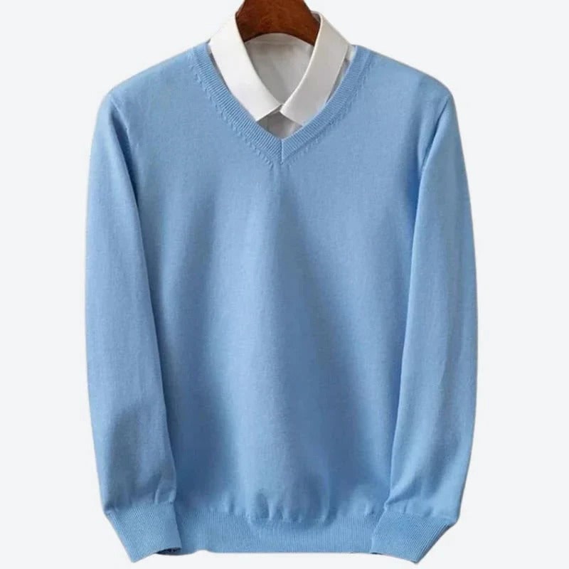 Maglione In Cashmere Pullover In Cashmere Pullover V-Neck Design - Image 4