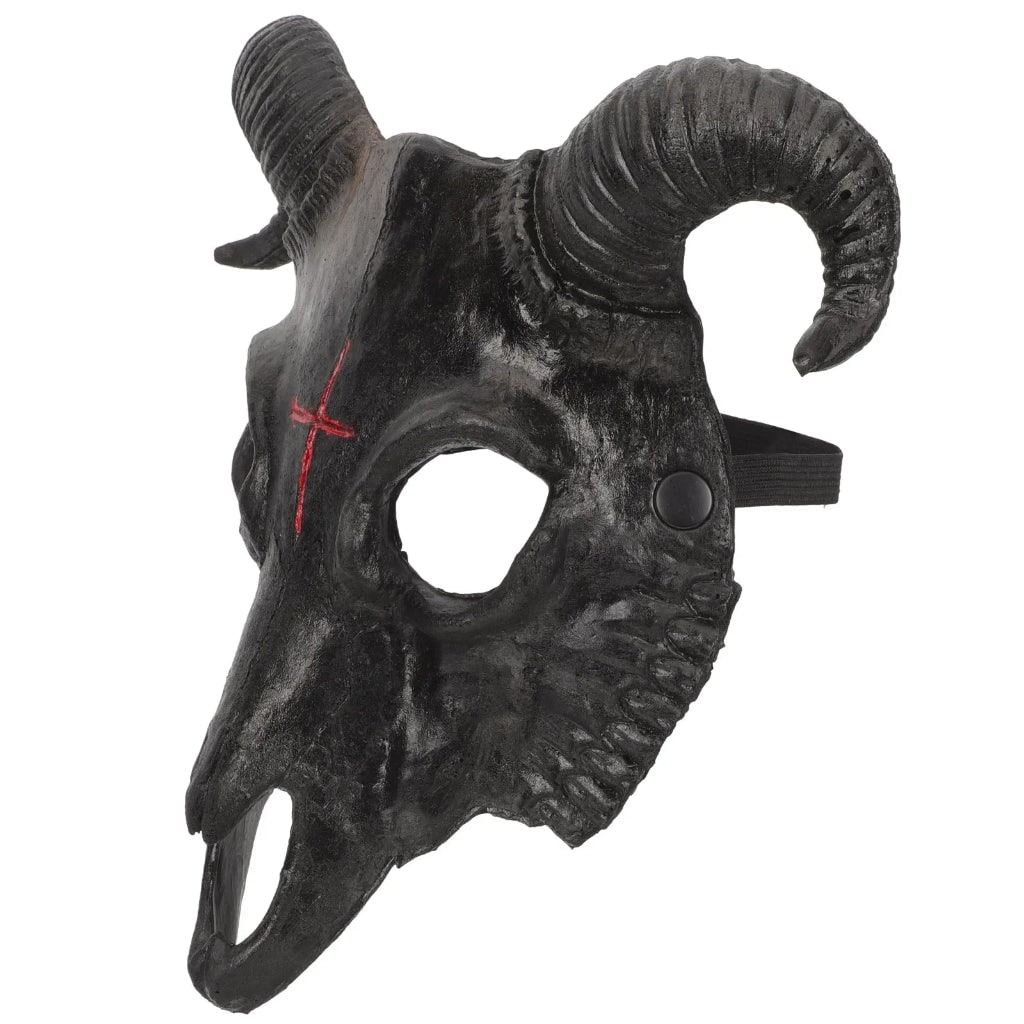 Maschera Halloween Teschio Ariete Design Spettrale - Image 2