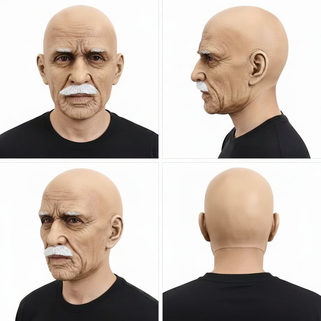 Maschera Halloween Vecchio Design Realistico - Image 3